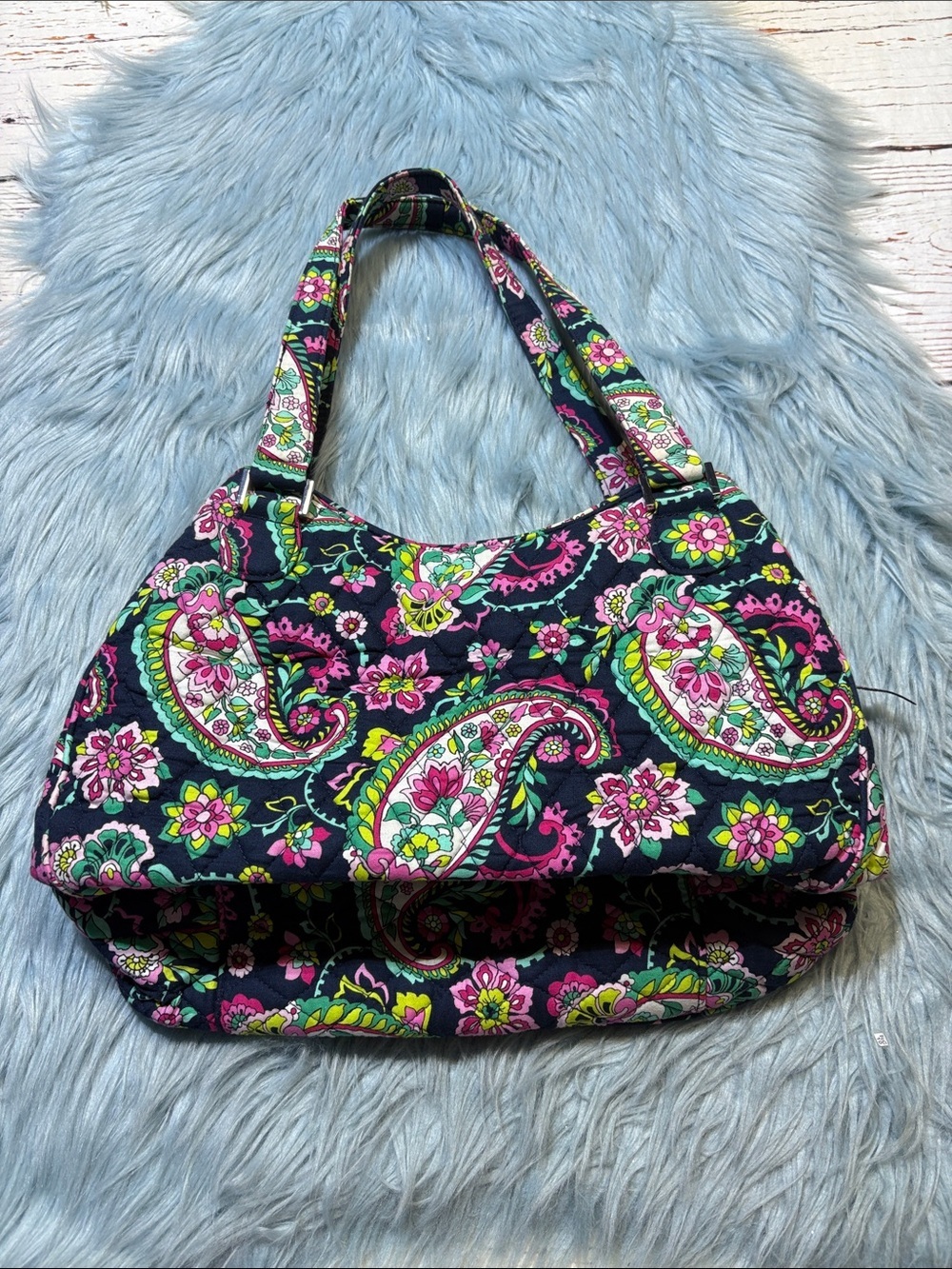 Vera Bradley Emily Paisley Quilted Satchel Shoulder Bag
